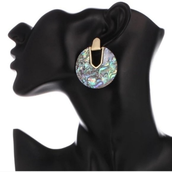 Iridescent Circle Statement Earrings BOUTIQUE ITEM - Picture 2 of 13